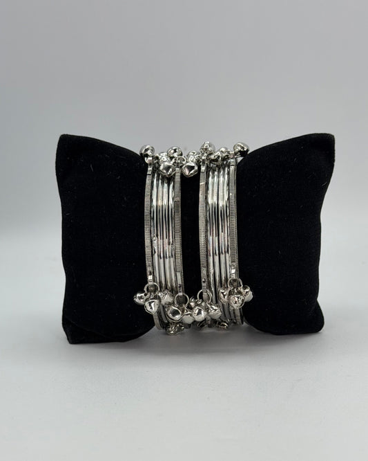 Silver oxidized bangles