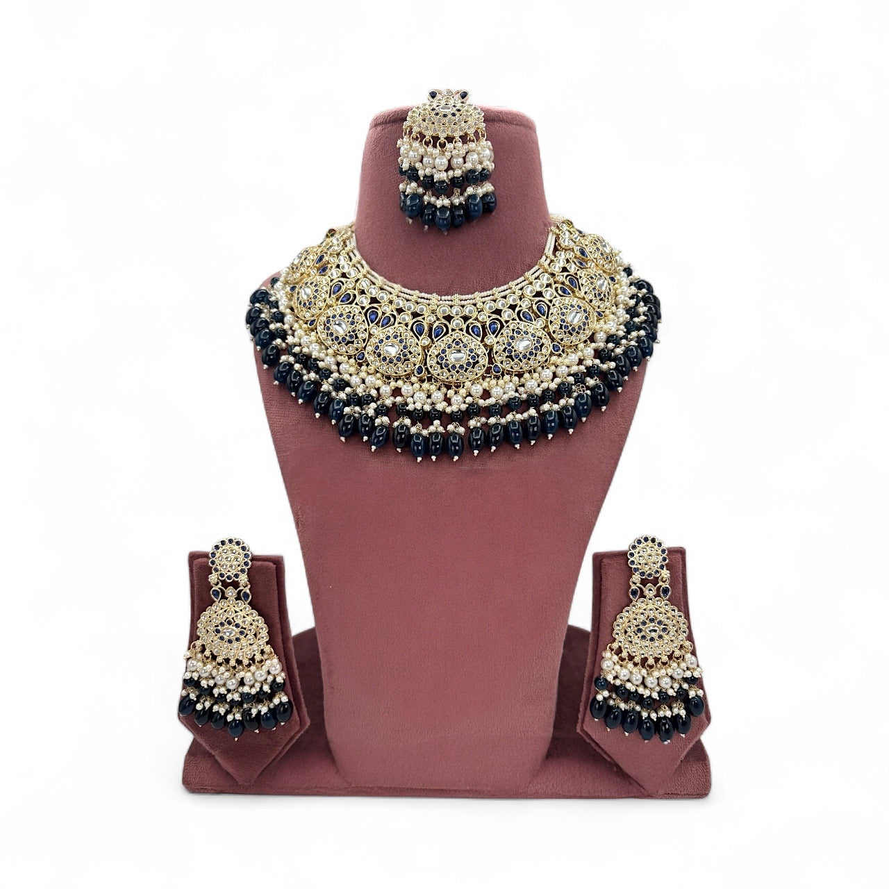 Gold plated beads necklace set