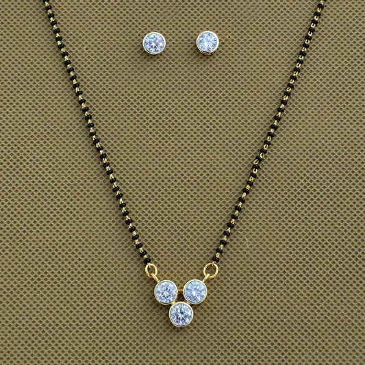 2tone American Diamond mangalsutra