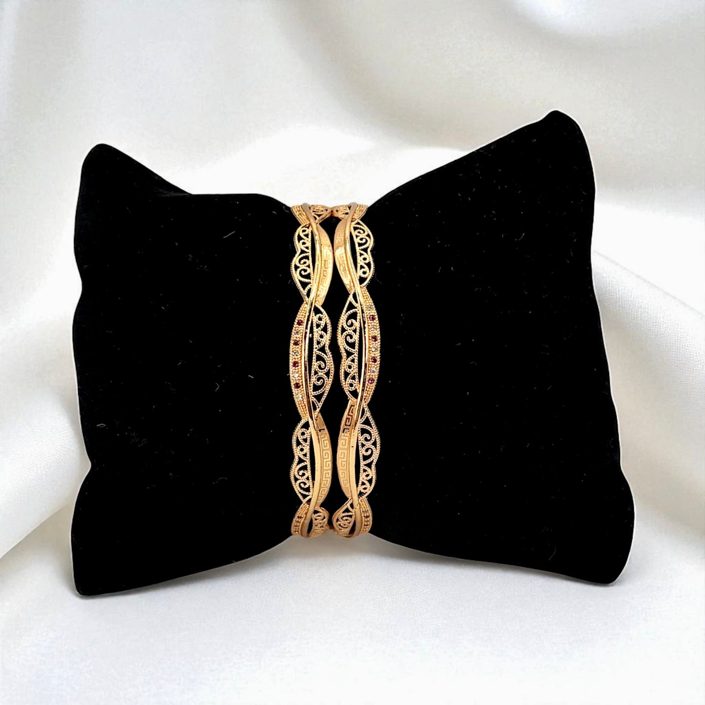 Rose gold plated bangles