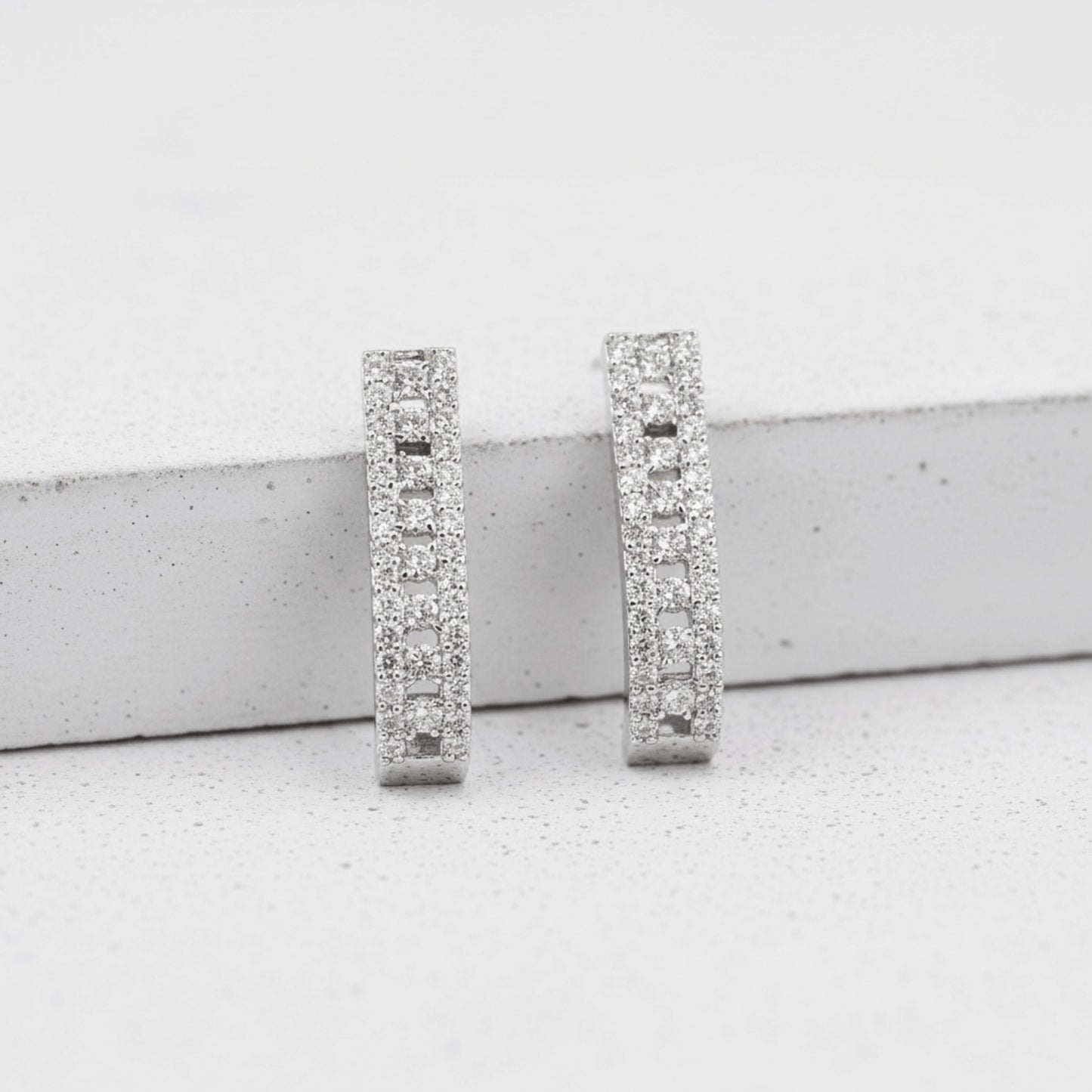 Silver plated American Diamond earrings
