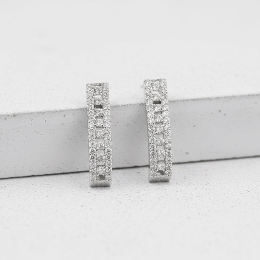 Silver plated American Diamond earrings