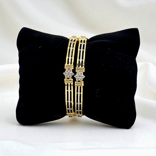 2tone Gold plated American Diamond bangles