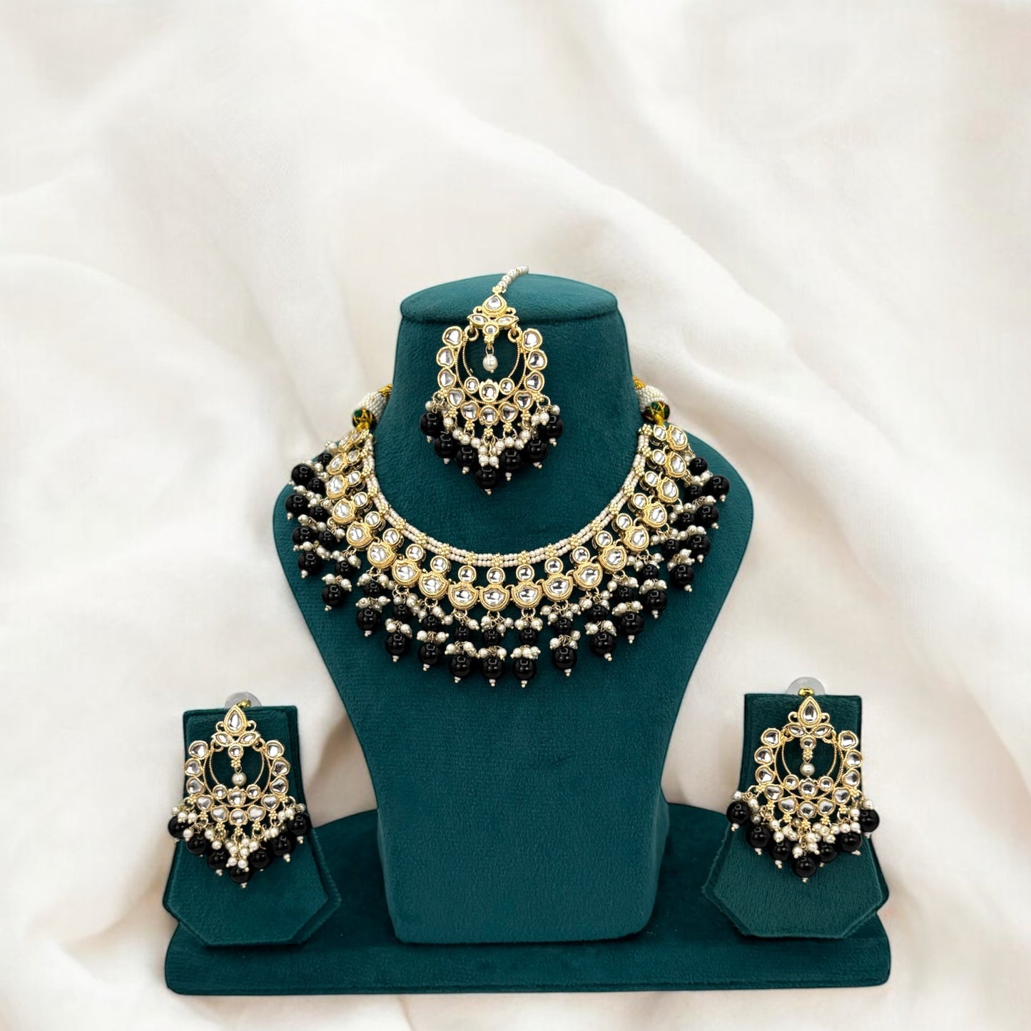 Gold plated beads necklace set