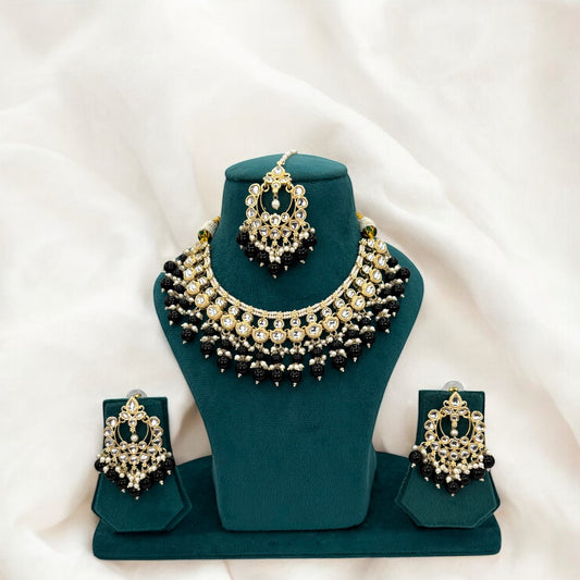 Gold plated beads necklace set