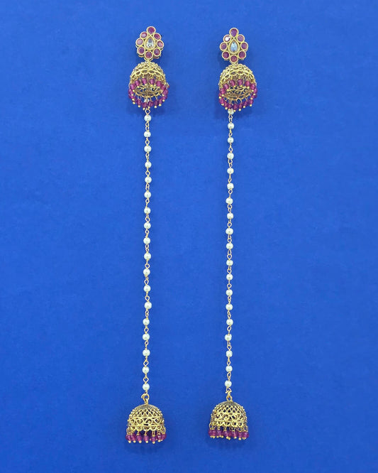 Gold plated long jhumki