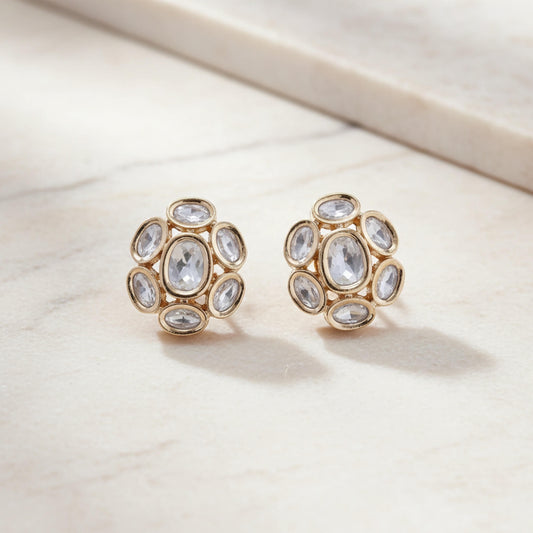 Gold plated kundan studs