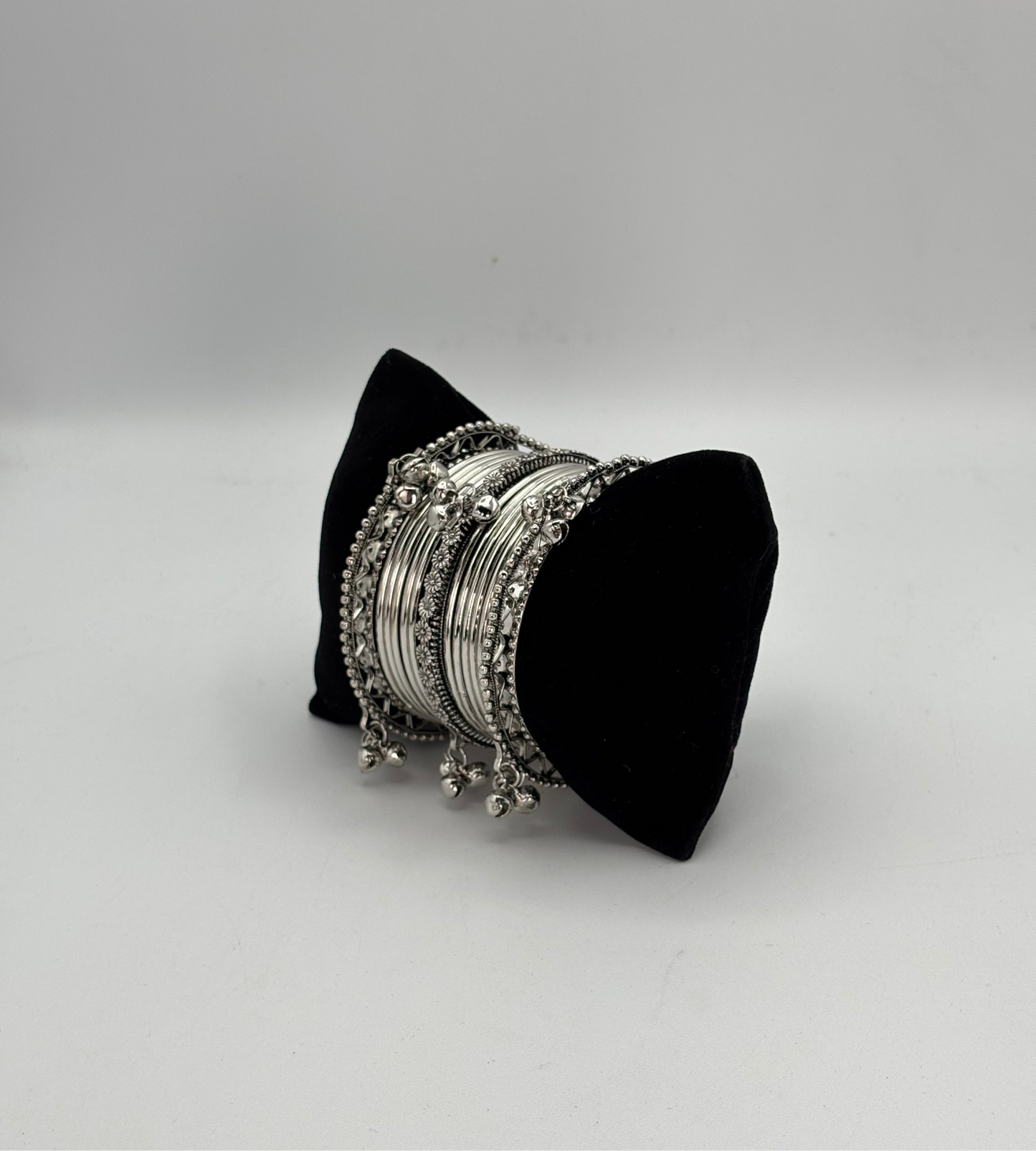 Silver oxidized bangles