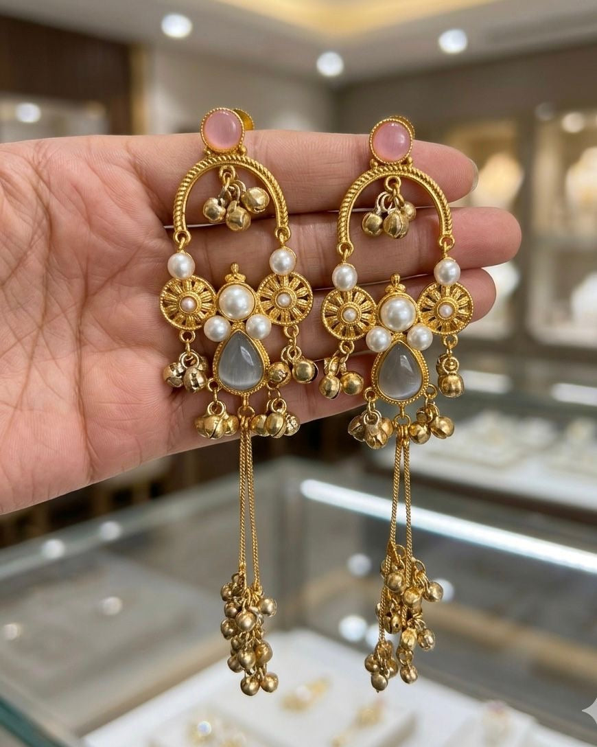 Gold plated Kashmiri earrings