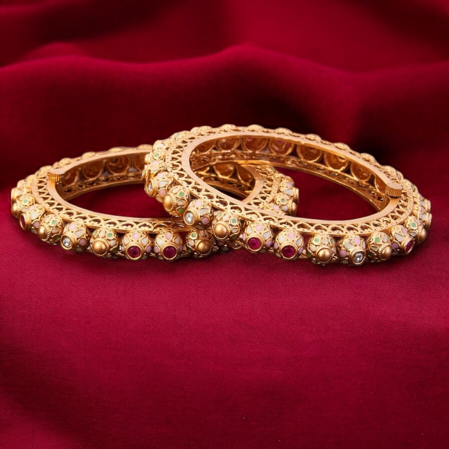 Antique meenakari openable bangles/kadas
