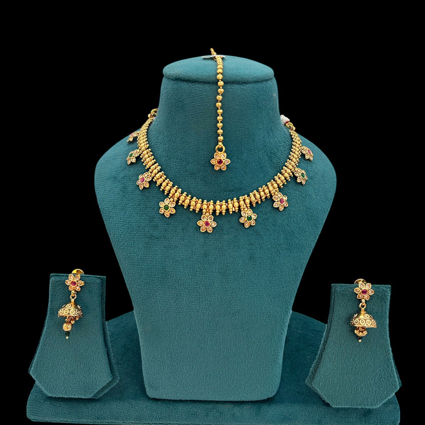 Gold plated simple necklace set