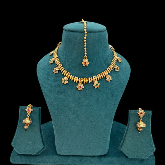 Gold plated simple necklace set