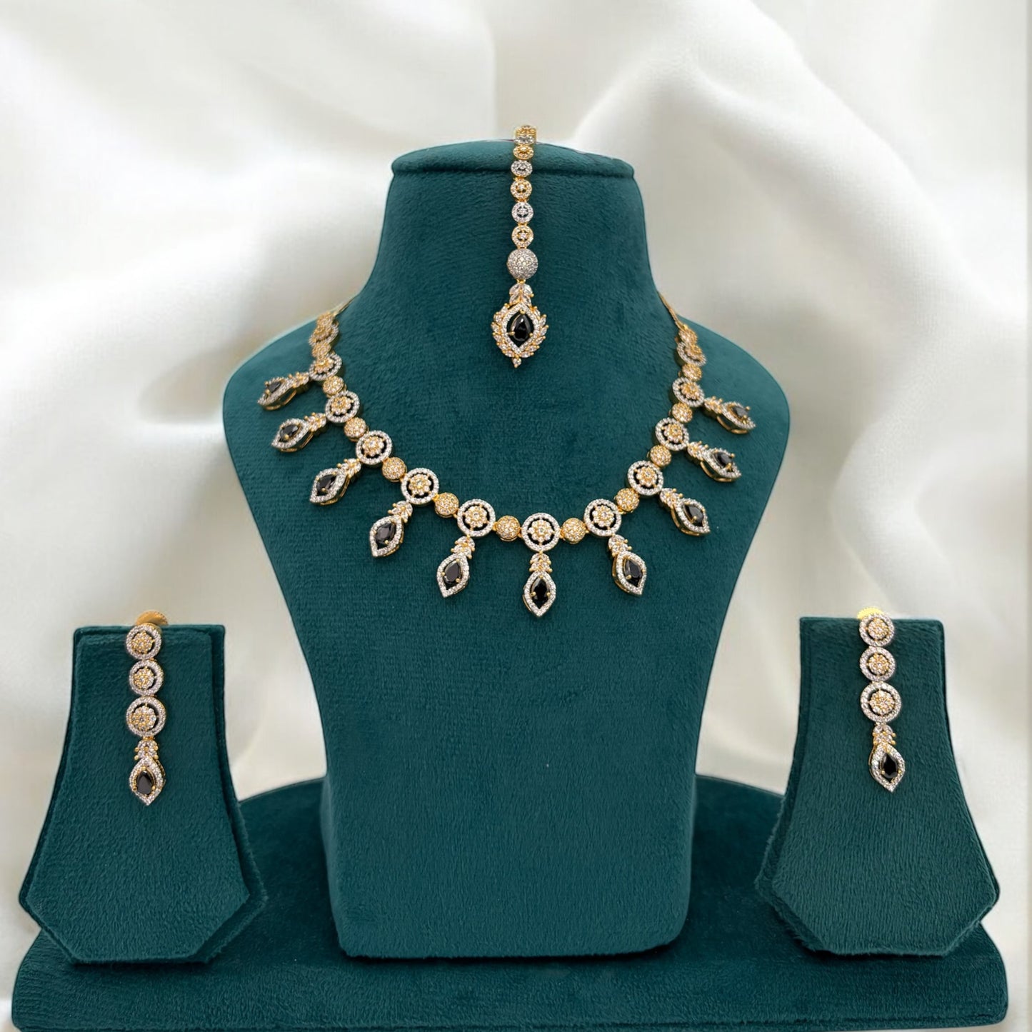 2Tone American Diamond necklace set