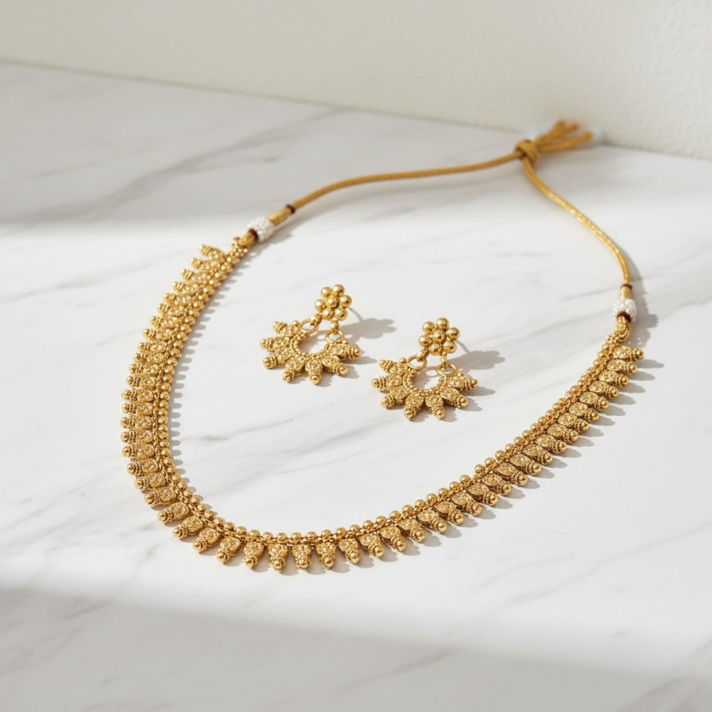 Gold plated necklace set