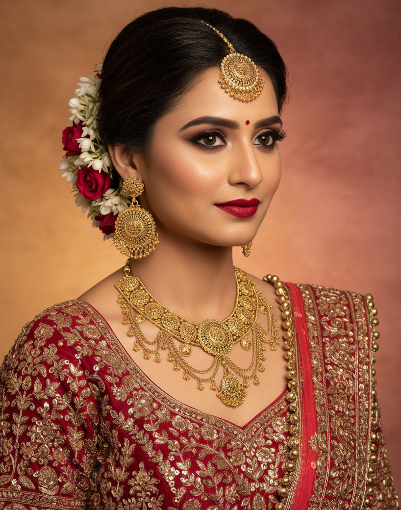 Gold plated big necklace set