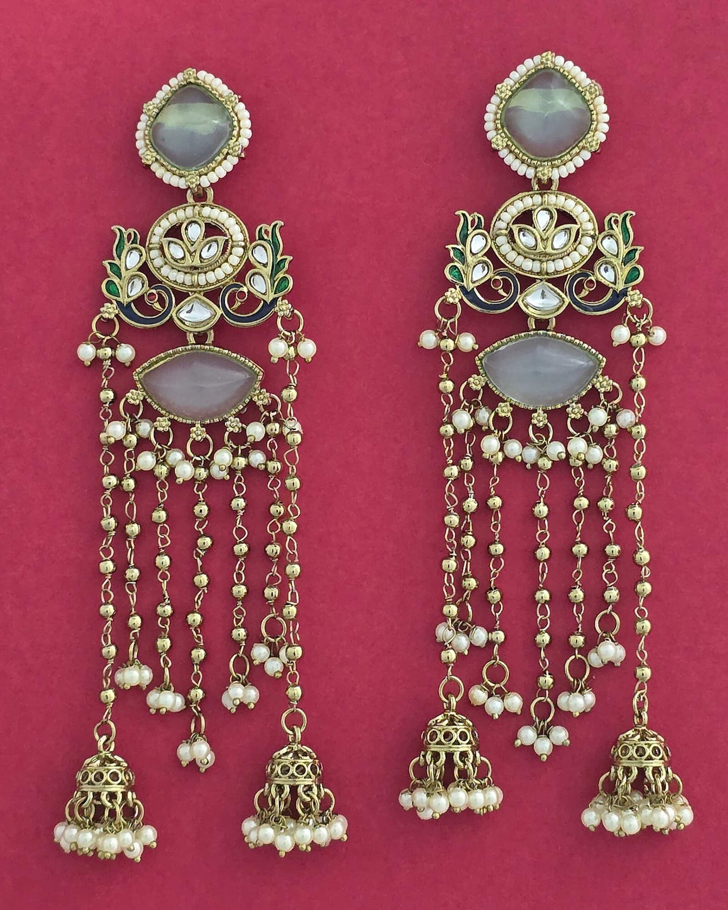 Mehndi polish Kashmiri earrings