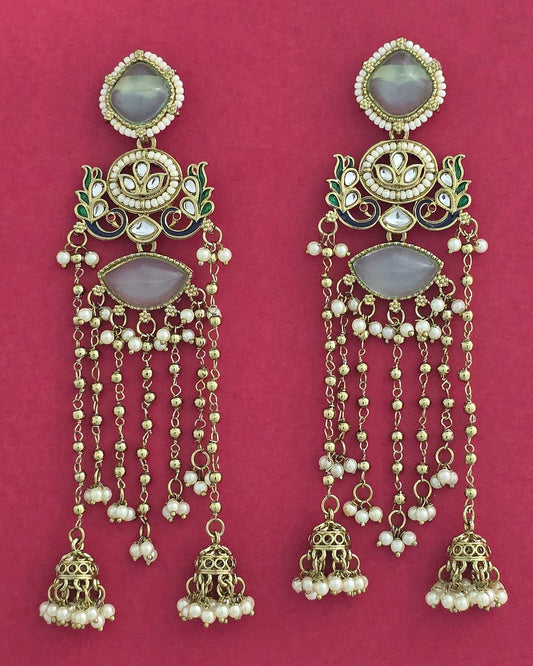 Mehndi polish Kashmiri earrings