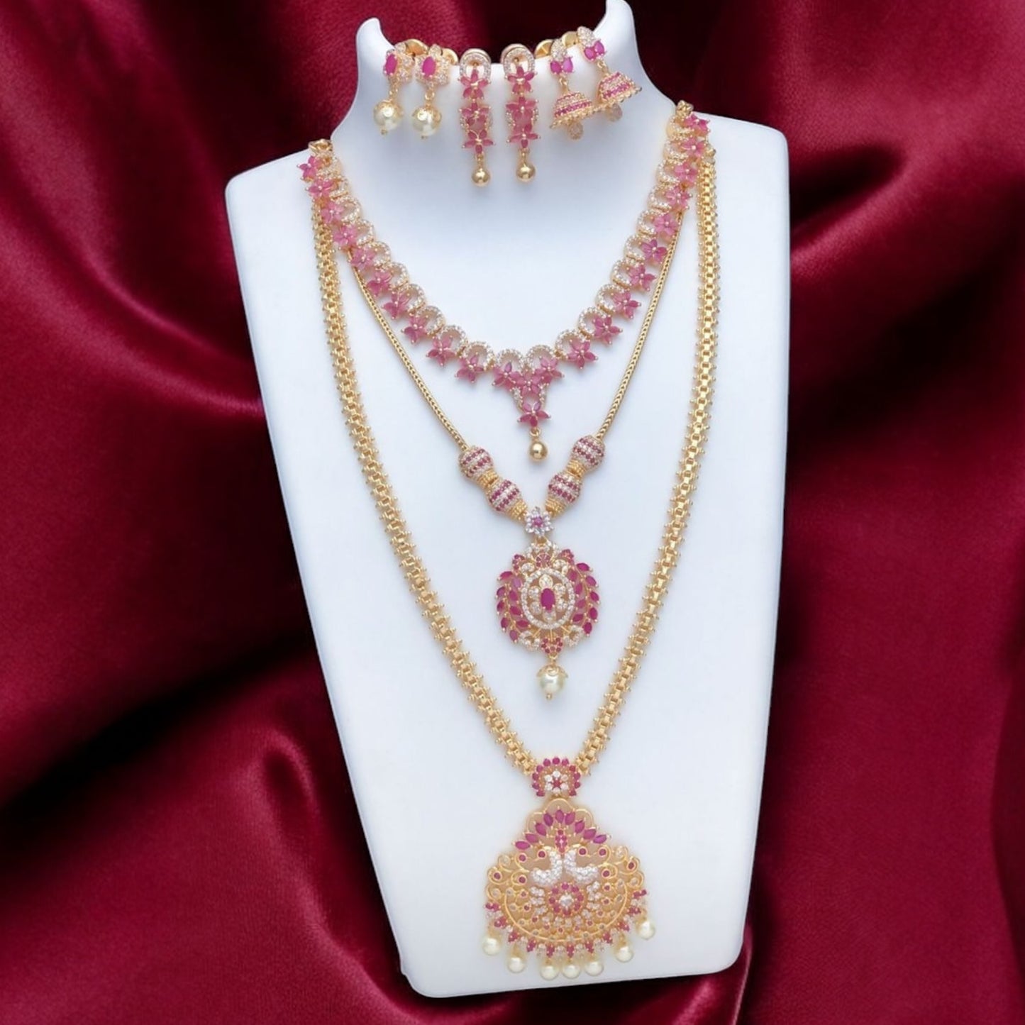 Gold plated combo necklace set