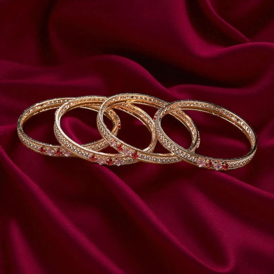 Rose gold plated American Diamond bangles