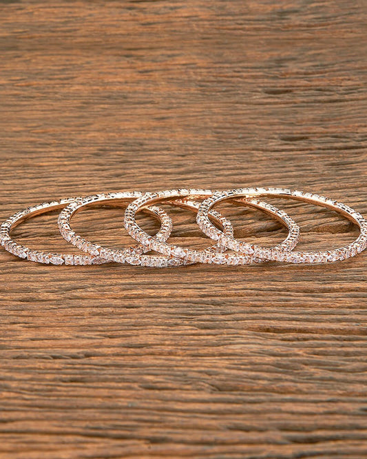 Rose gold plated American Diamond bangles