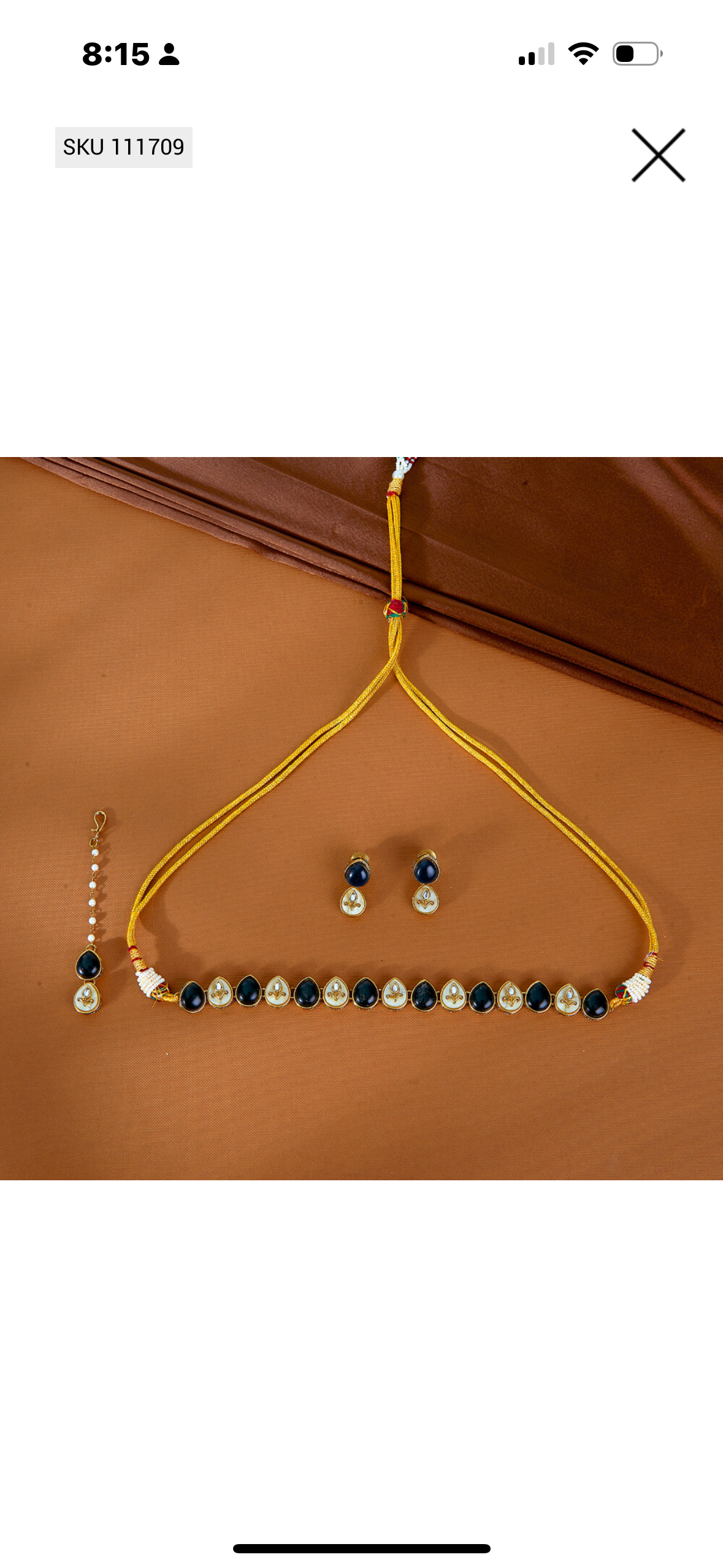 Choker necklace set with mehndi polish
