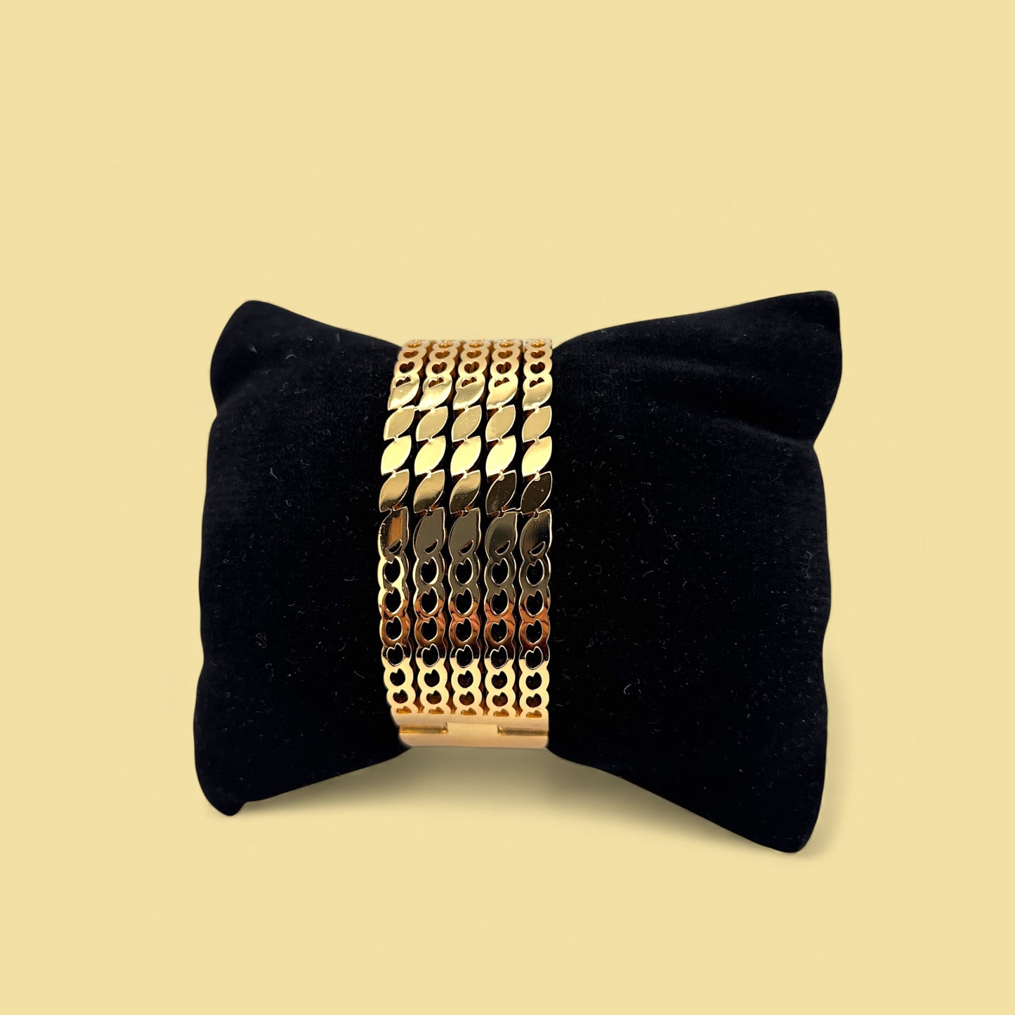 Gold plated solid bracelet