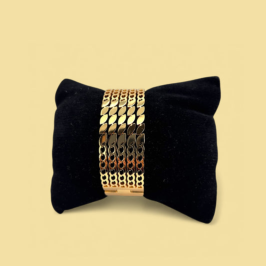 Gold plated solid bracelet