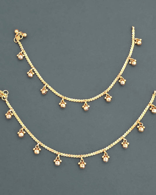Gold plated anklets