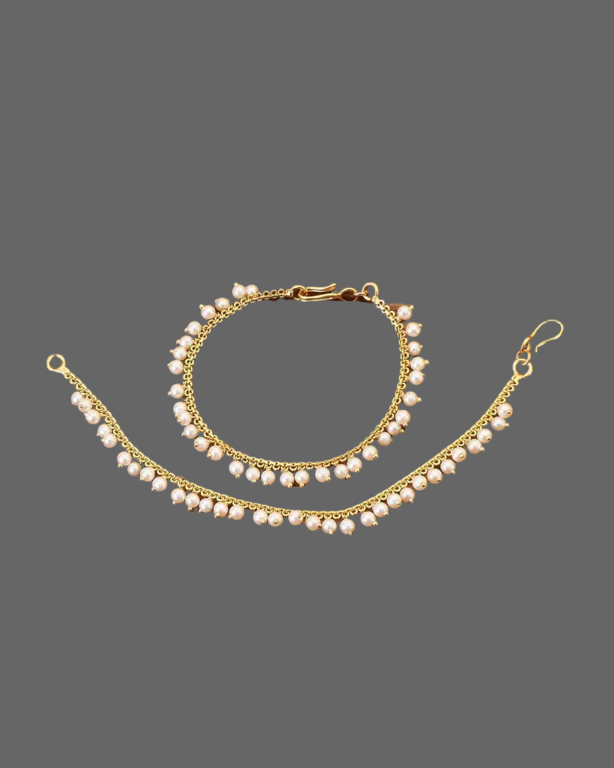 Gold plated single line ear chain