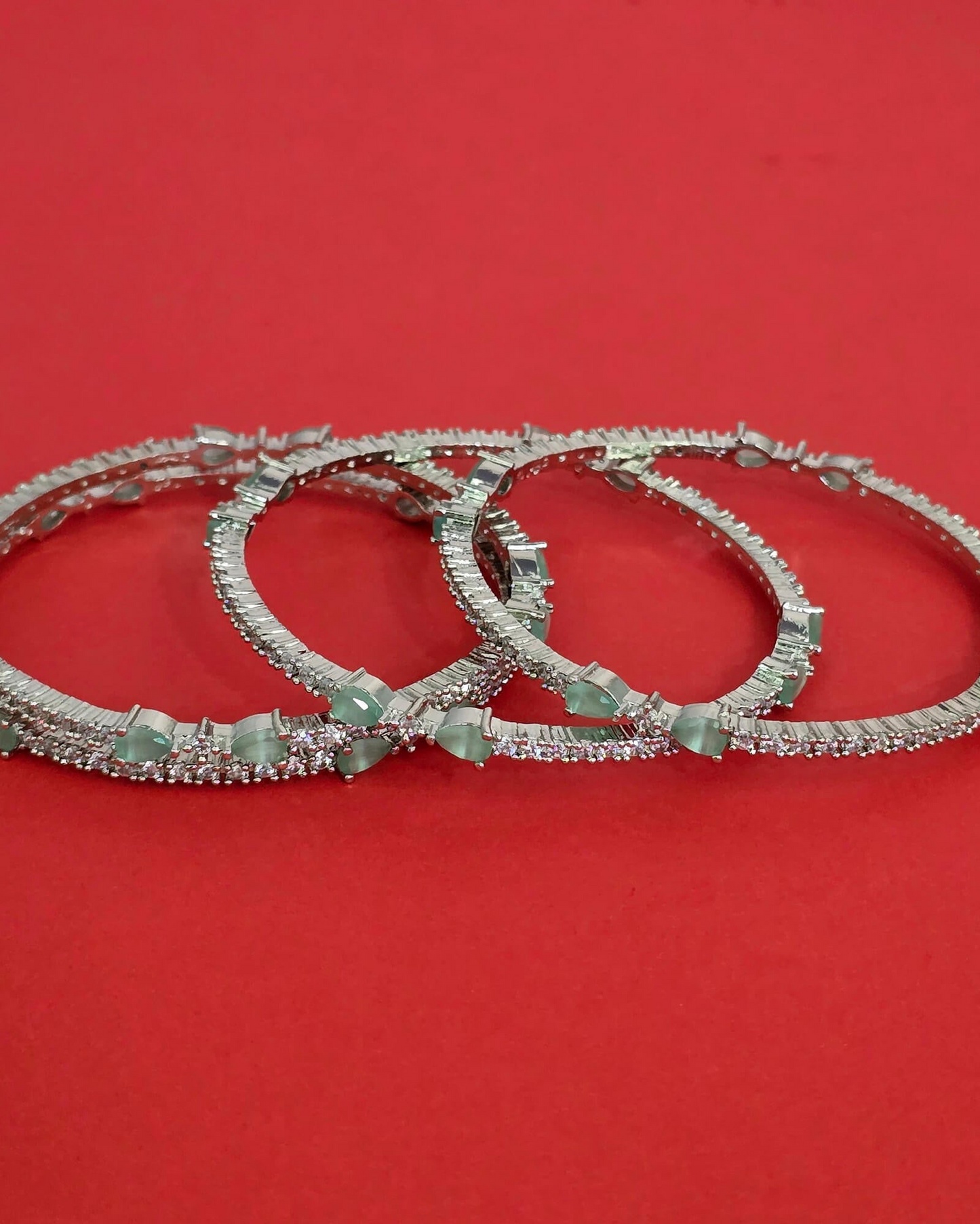 Silver plated American Diamond bangles