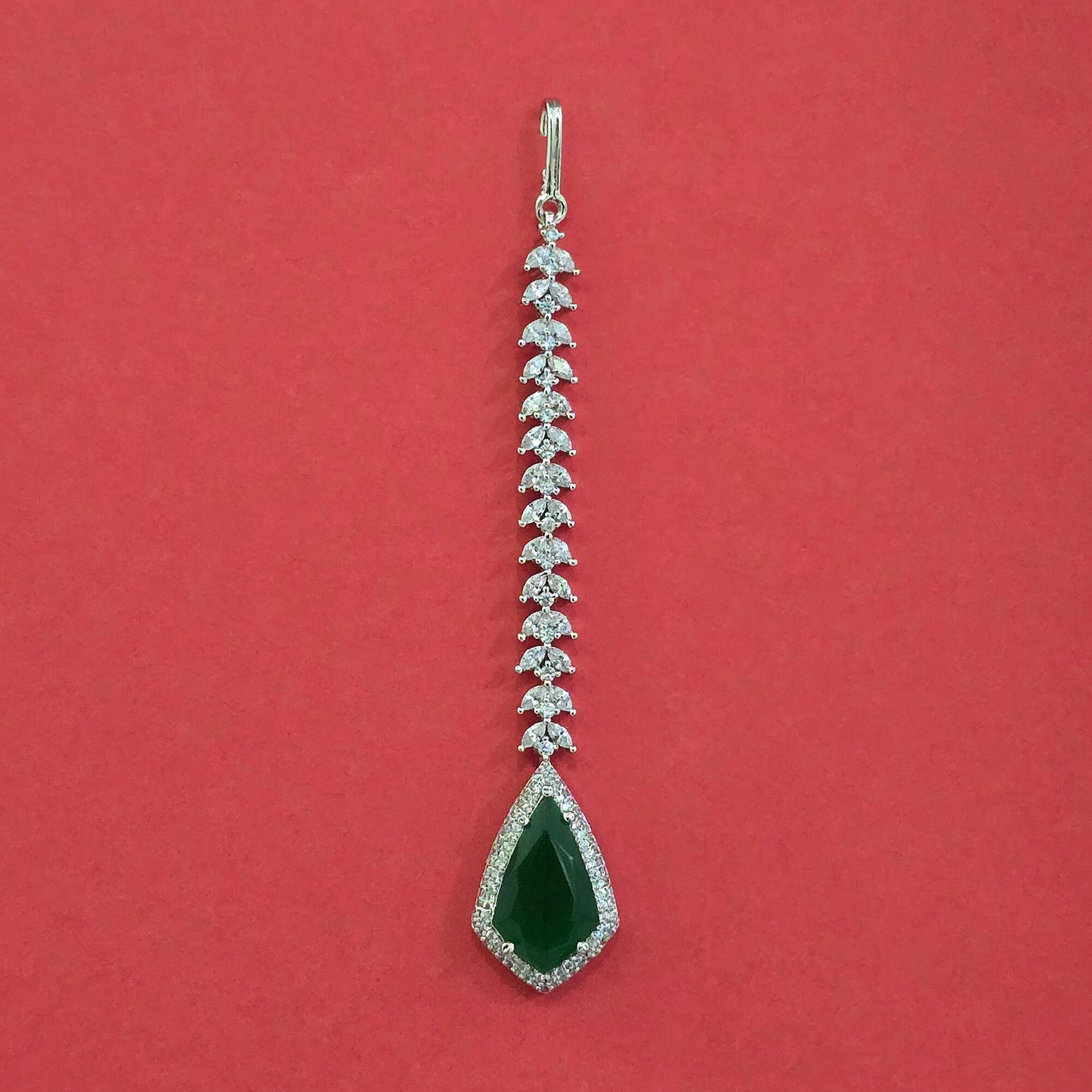 Silver plated green matha tikka