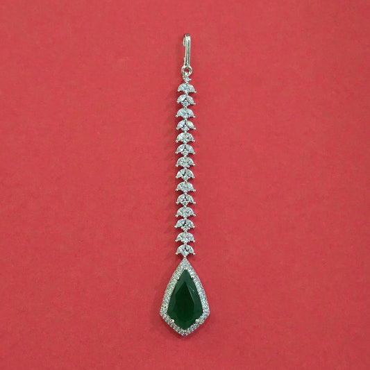 Silver plated green matha tikka