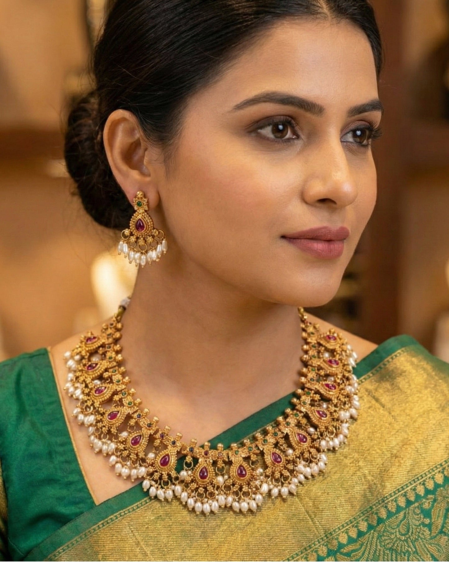 Gold plated necklace set