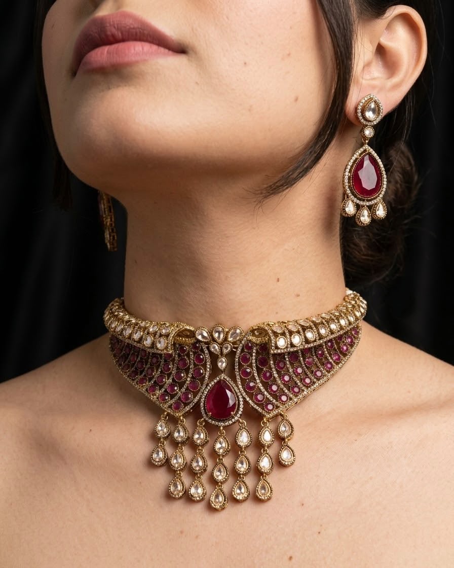 Gold plated choker set
