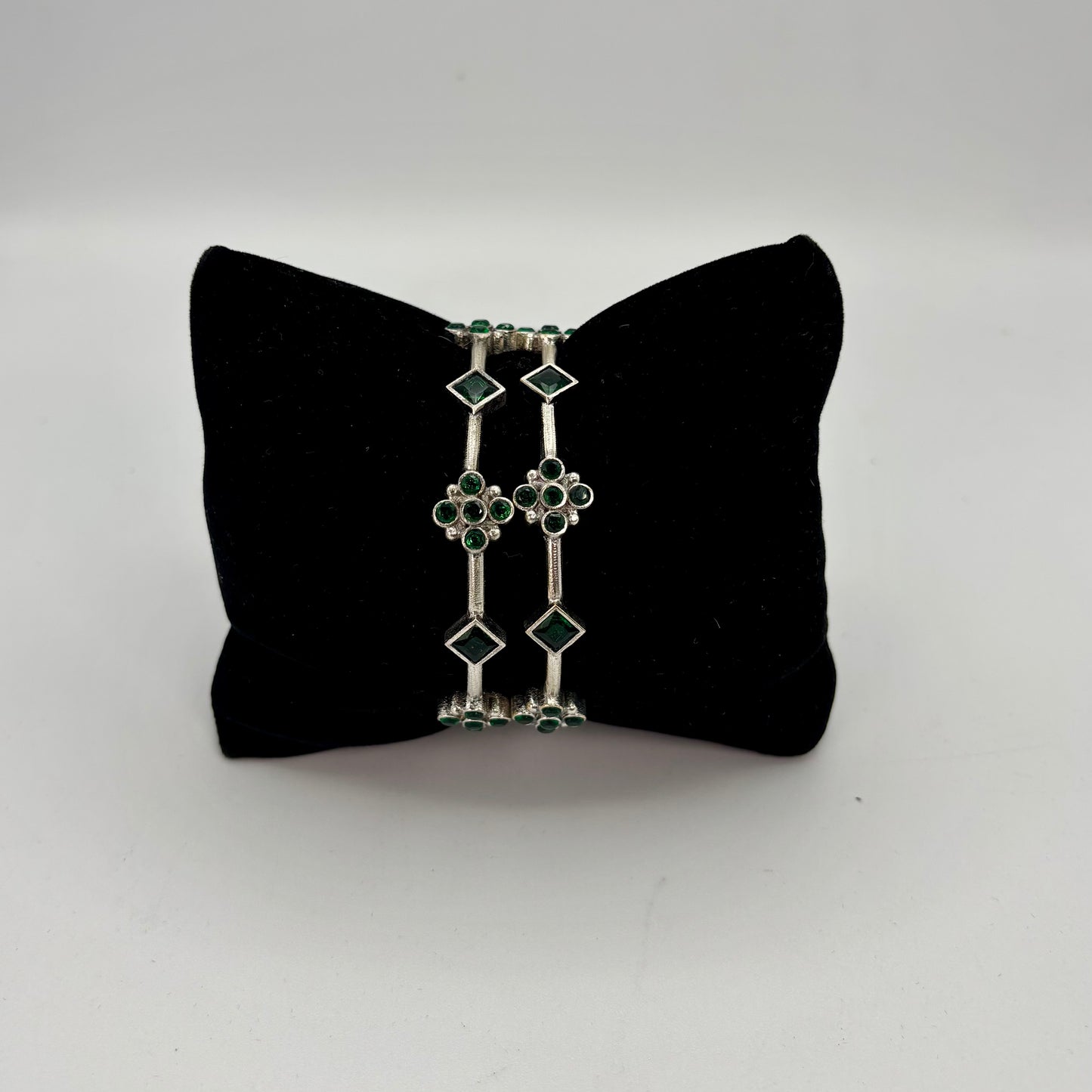 Silver oxidized adjustable bangles