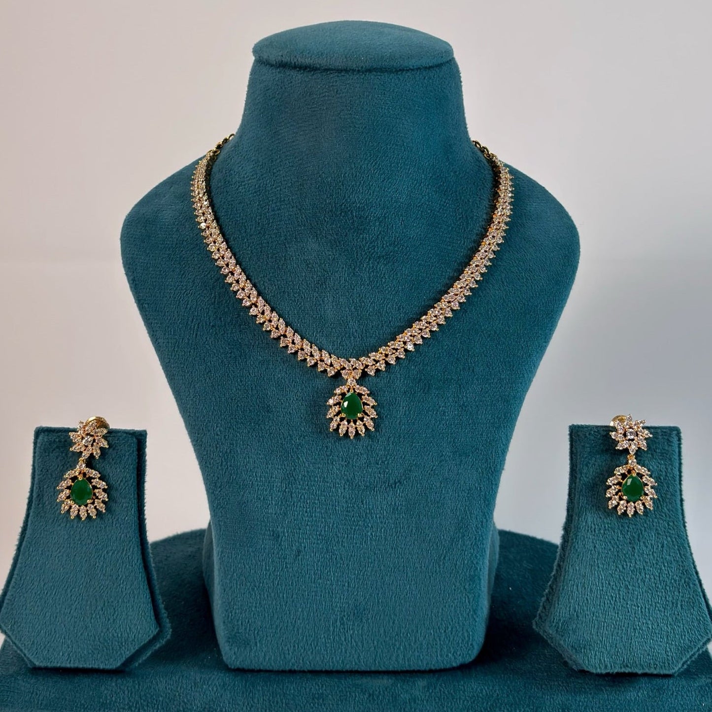 Gold plated American Diamond necklace set