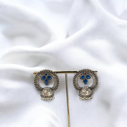 Silver oxidized earrings