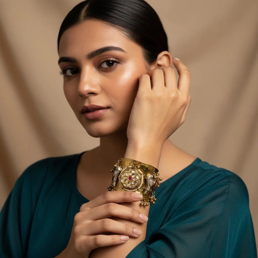 Designer broad adjustable bracelet