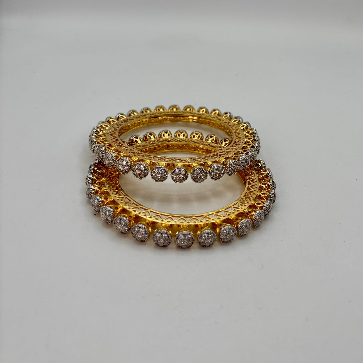 2tone Cz bangles/kadas
