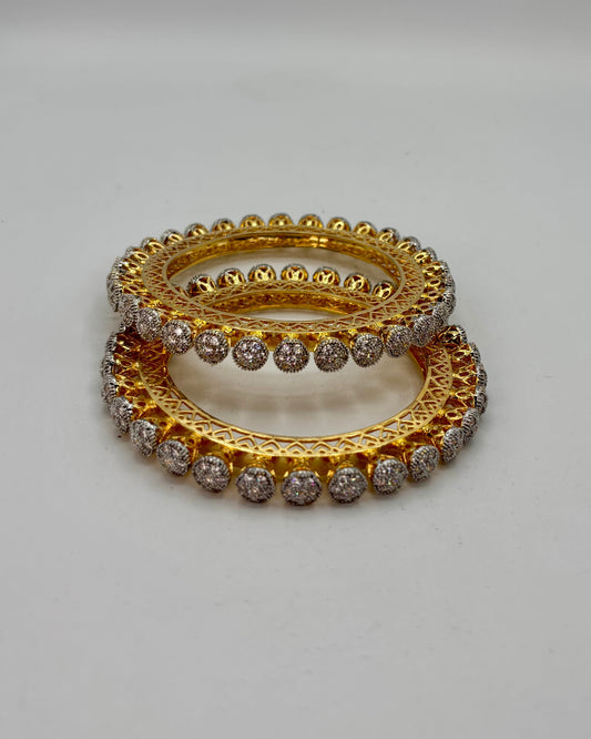 2tone Cz bangles/kadas