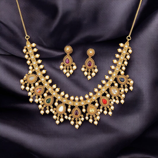 Gold plated necklace set