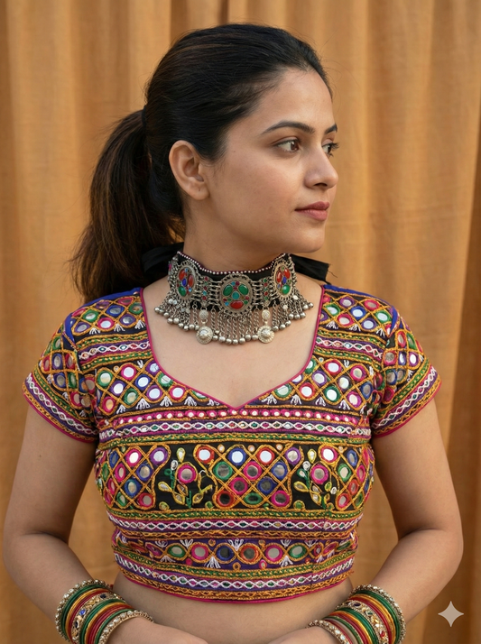 Handmade silver oxidized choker