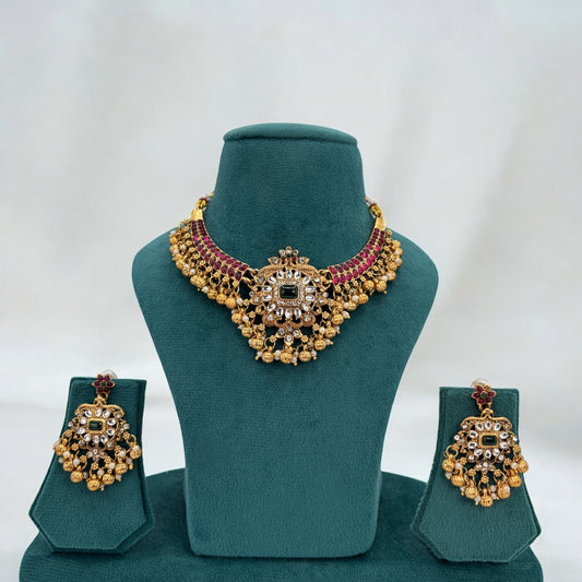 Gold plated necklace set