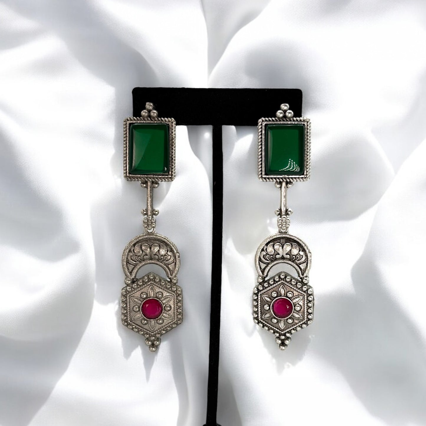 Oxidized German Silver danglers