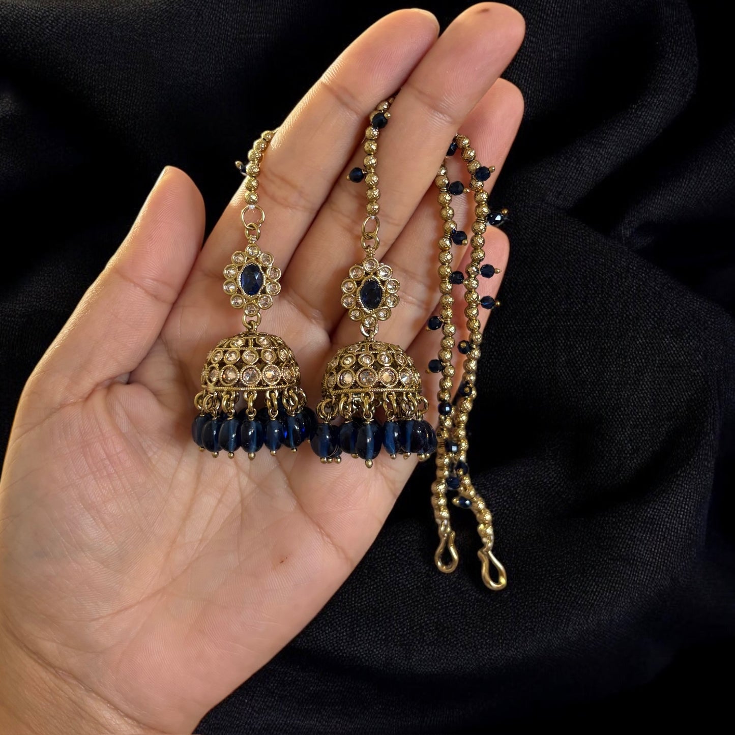Jhumki with ear chain