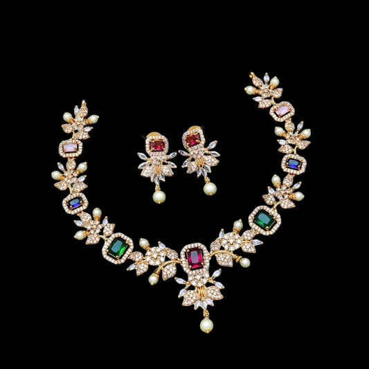 Flower AD necklace set