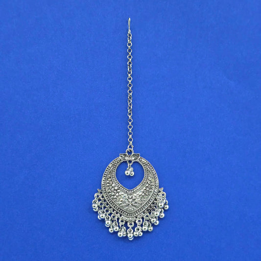 Antique silver matha tikka