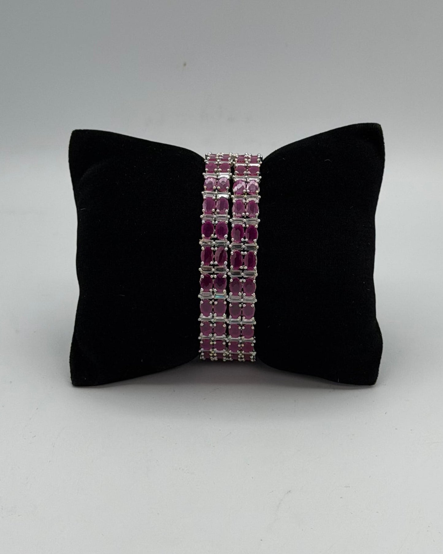 Silver plated American Diamond bangles
