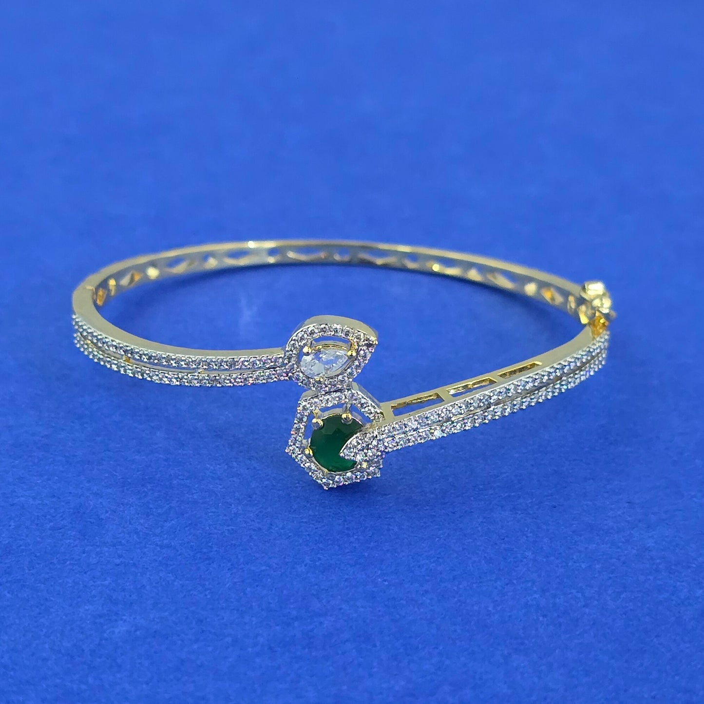 American Diamond openable bracelet with 2tone plating