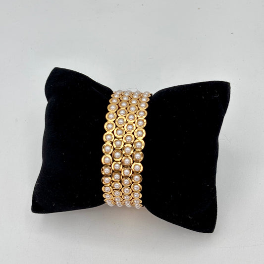 Gold plated pearls bangles